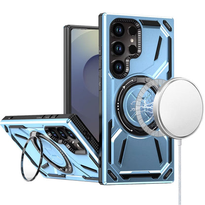 For Samsung Galaxy S25 Ultra Hybrid Magnetic Ring and 360° Rotational Kickstand with MagSafe Compatible, Military Grade Drop Protection Case Cover