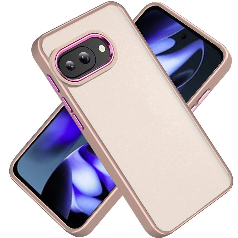For Google Pixel 9A Slim Fit Thin Hybrid,Frosted Matte Polished Acrylic Hard PC with TPU Rubber Frame Case Cover