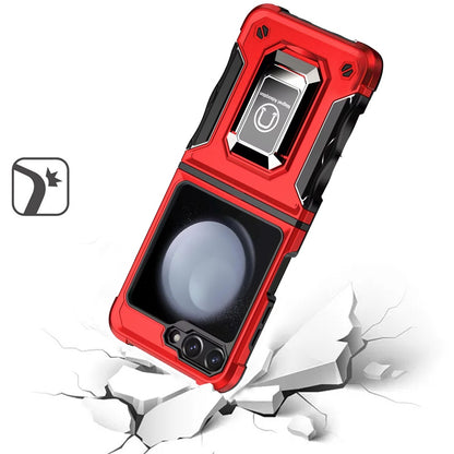 For Samsung Galaxy Z Flip 7 FE Hybrid Stand Magnetic Ring Holder Kickstand Heavy Duty Rugged Drop Silicone & Hard PC Shockproof Case Cover