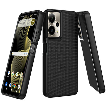 For Cricket Outlast 5G 2024 Dual Layer Heavy-Duty Hybrid Rugged Case Rugged Texturized TPU & PC Shockproof Silicone Military Grade Case Cover