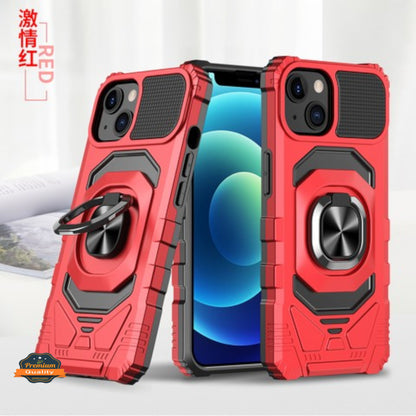 For Apple iPhone 15 Plus (6.7") Hybrid Magnetic Car Mount Ring Kickstand Stand Holder Protective [Military Grade]  Phone Case Cover