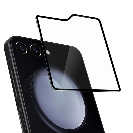 For Samsung Galaxy Z Flip 7 FE Tempered Glass Screen Protector [Full Coverage] Curved Black Edged 9H Hardness Glass Screen Protector Case Cover Clear Black