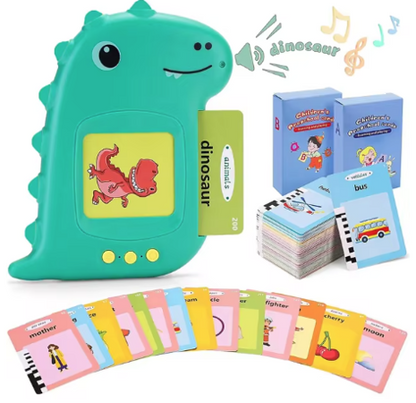 Early Education Flash Card Machine with English Audio Book, Talking Dinosaur Learning Toy for Kids with 224 Sight Words