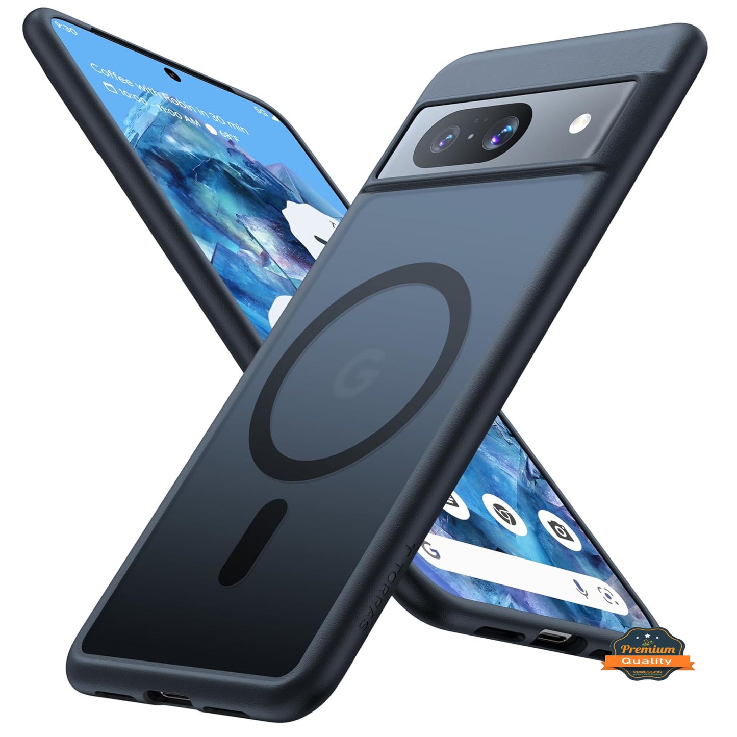 For Google Pixel 9A Frosted Translucent Case with MagSafe Compatible Slim, Shockproof Protective Matte TPU Military Grade Tough Case Cover Black