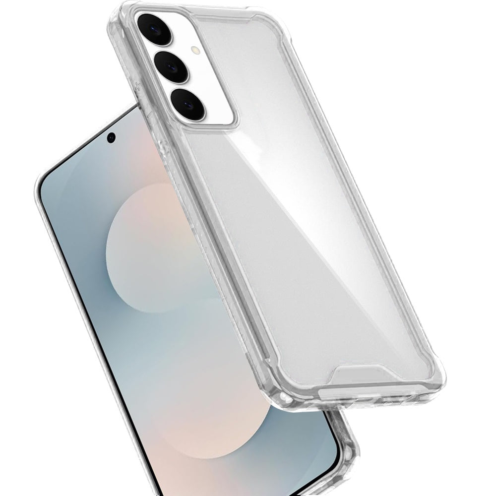 For Samsung Galaxy S26 Clear Colored Shockproof Transparent Hard PC + Rubber TPU Hybrid Bumper Shell Slim Protective Case Cover Clear