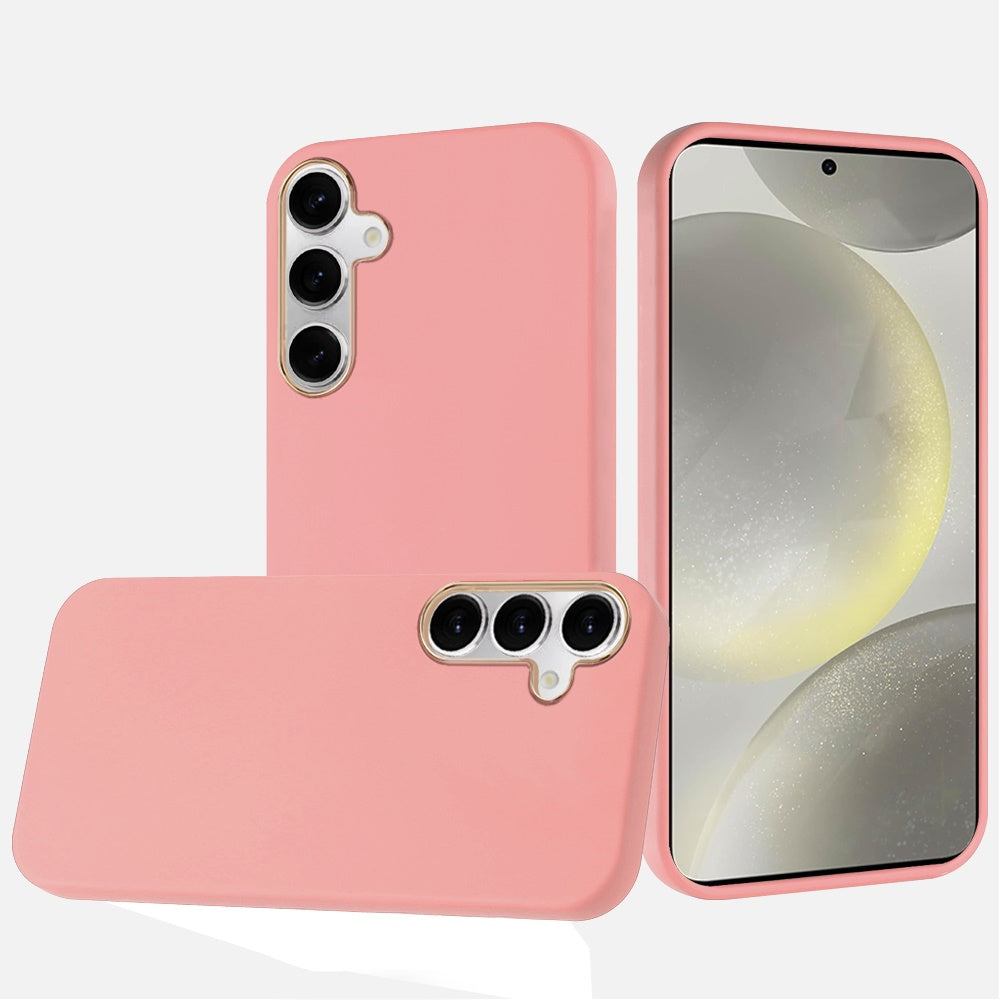For Apple iPhone 17E /16E Slim Classic Hybrid Around Rubber Gummy Gel Slick Hard PC Silicone TPU Chromed Button Case Cover