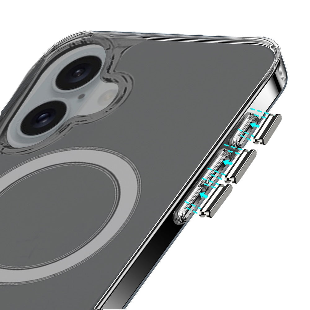 For Apple iPhone 16 (6.1") Clear Magnetic Case with Built-in Magnets Compatible with MagSafe Slim Soft TPU Bumper Case Cover Transparent