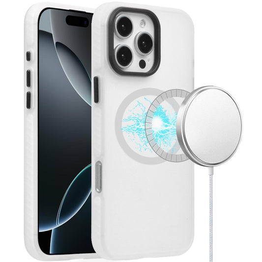 For Apple iPhone 16 Pro Max (6.9") Matte Skin Hybrid TPU with Magnetic Circle MagSafe Compatible, Military Grade Shockproof Slim Fit Case Cover