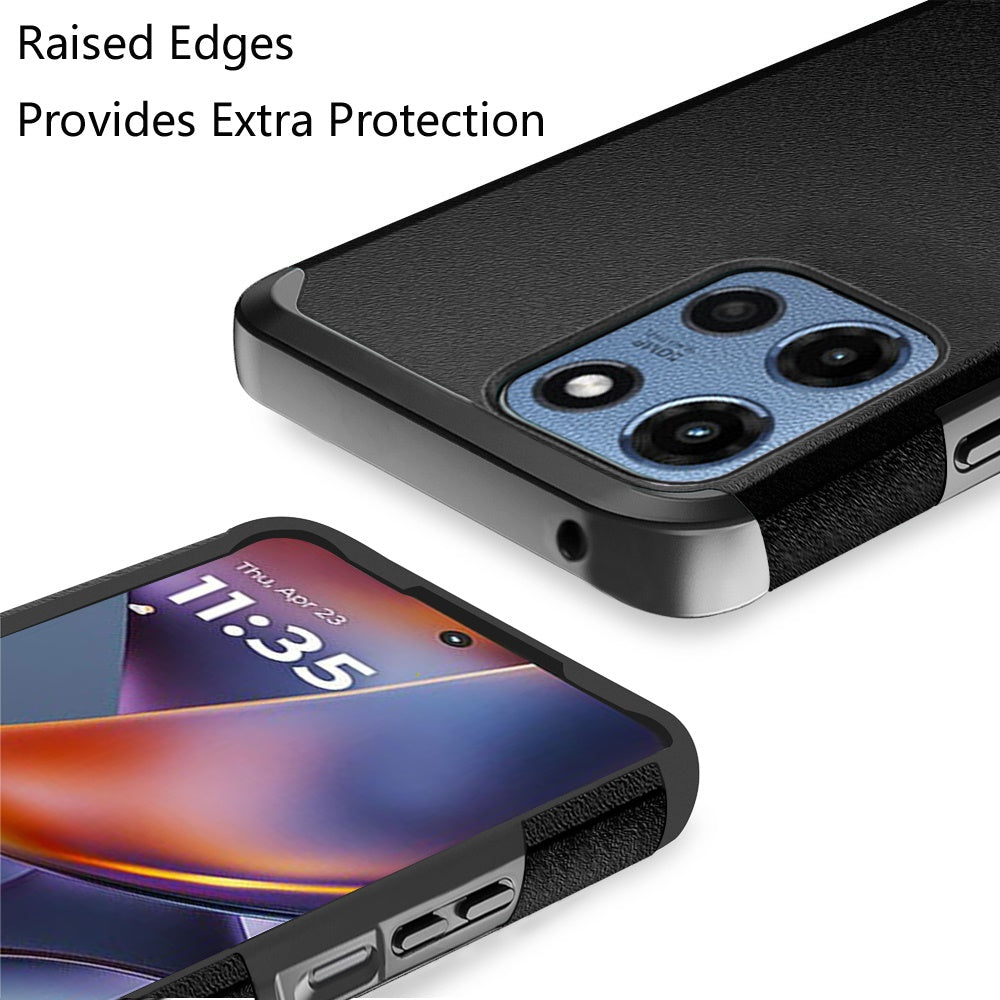 For Motorola Moto G 5G 2025 Tough Hybrid Dual Layer Hard PC TPU Rubber Bumper, Shock Absorption, Screen Protector Included Case Cover