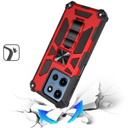 For Samsung Galaxy A16 5G Hybrid Shockproof [Military Grade] Rugged Protective with Magnetic Car Mount & Invisible Stand Case Cover