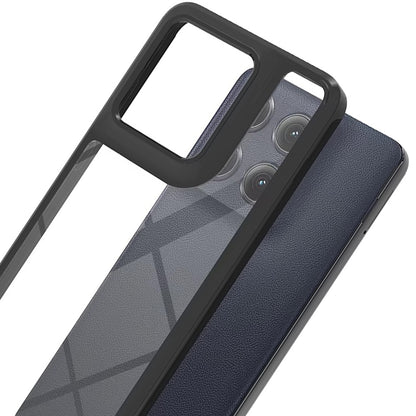 For Motorola Edge 2025 Hybrid Slim Crystal Clear, Shock-Absorption Durable Bumper TPU + Hard PC Back, Transparent Design Case Cover Black