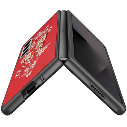 For Samsung Galaxy Z Fold 7 Diamonds 3D Butterfly Bling Sparkly Glitter Ornaments Engraving Hybrid Metal Fashion Case Cover Red Garden Butterflies