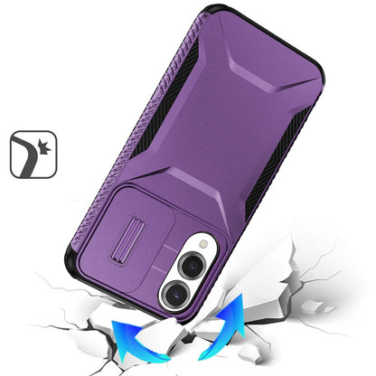 For Samsung Galaxy S25 EDGE Slim Fit Shockproof Hybrid with Slide Camera Window Covering, Rugged Tpu Silicone Hard PC Bumper Case Cover