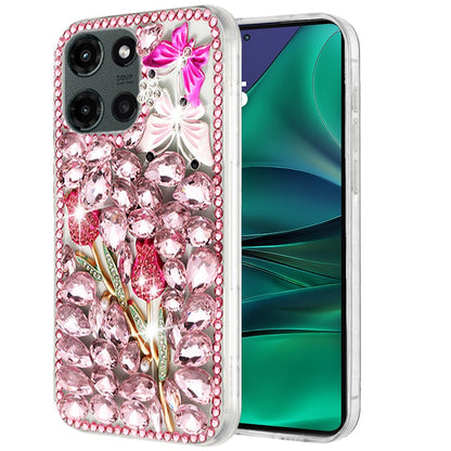 For Motorola Moto G Stylus 5G 2025 Bling Crystal 3D Full Diamonds Luxury Sparkle Rhinestone Hybrid Protective Case Cover