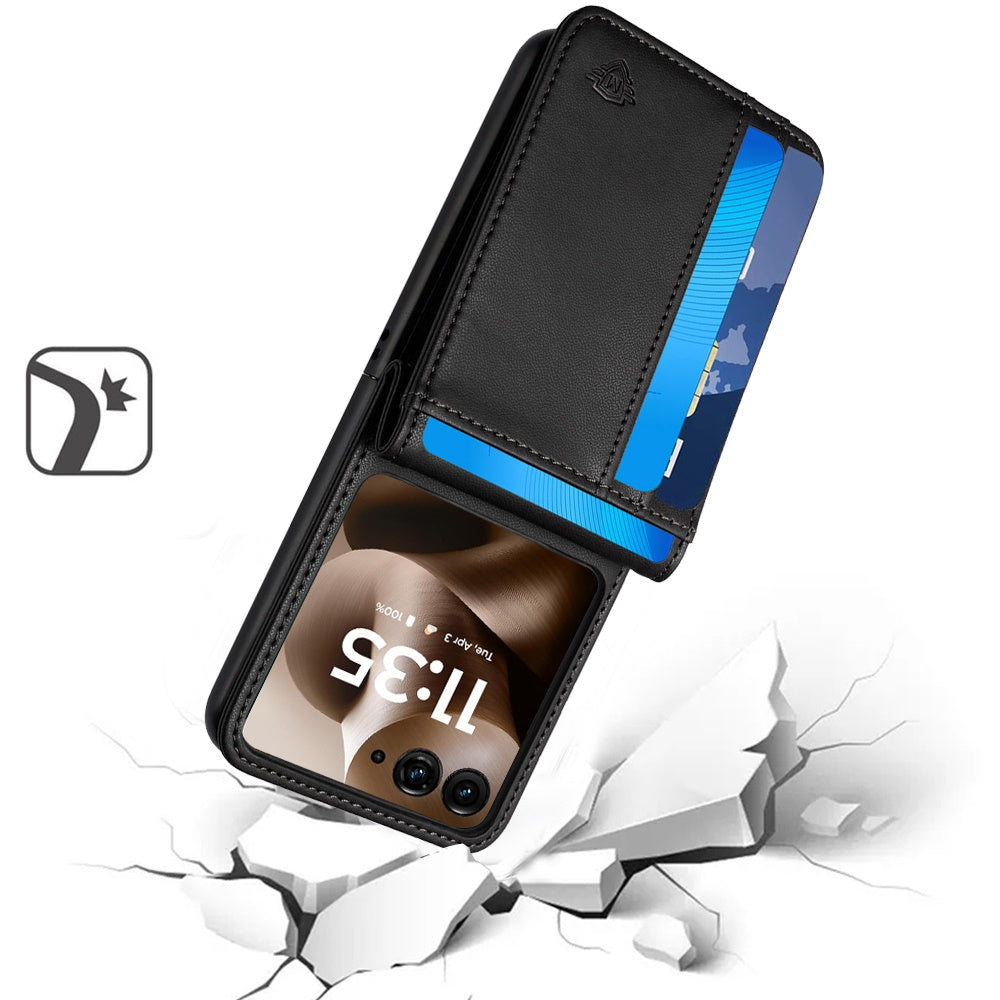 For Motorola Razr+ PLUS (2025 /2024) Wallet Case PU Leather Back Storage with Card ID Slot, Pocket Holder, Hybrid Protective Case Cover