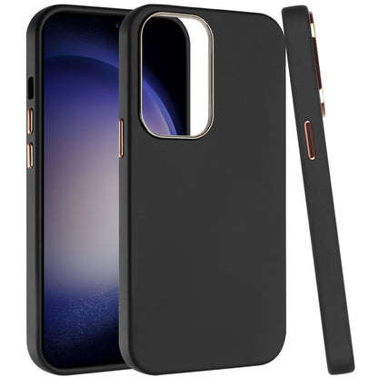 For Apple iPhone 17E /16E Slim Classic Hybrid Around Rubber Gummy Gel Slick Hard PC Silicone TPU Chromed Button Case Cover
