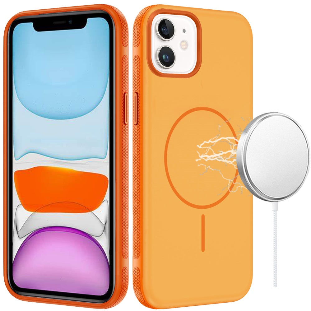 For Apple iPhone 11 Super Magnetic Premium Edged Core Matte Thick Hybrid Drop Protection Shockproof Design Case Cover Cosmic Orange