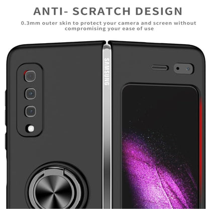 For Samsung Galaxy Z Fold 7 Matte Silicone TPU Rubber Magnetic with 360° Ring Stand Grip Shockproof Slim Hybrid Case Cover