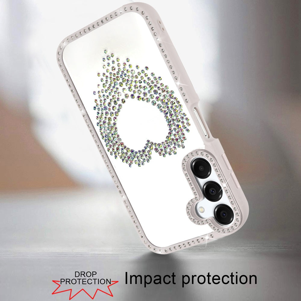 For Samsung Galaxy A16 5G Angel Hearts Glitter Shimmer Diamond Edge Hybrid Drop Protection Shockproof Design Case Cover