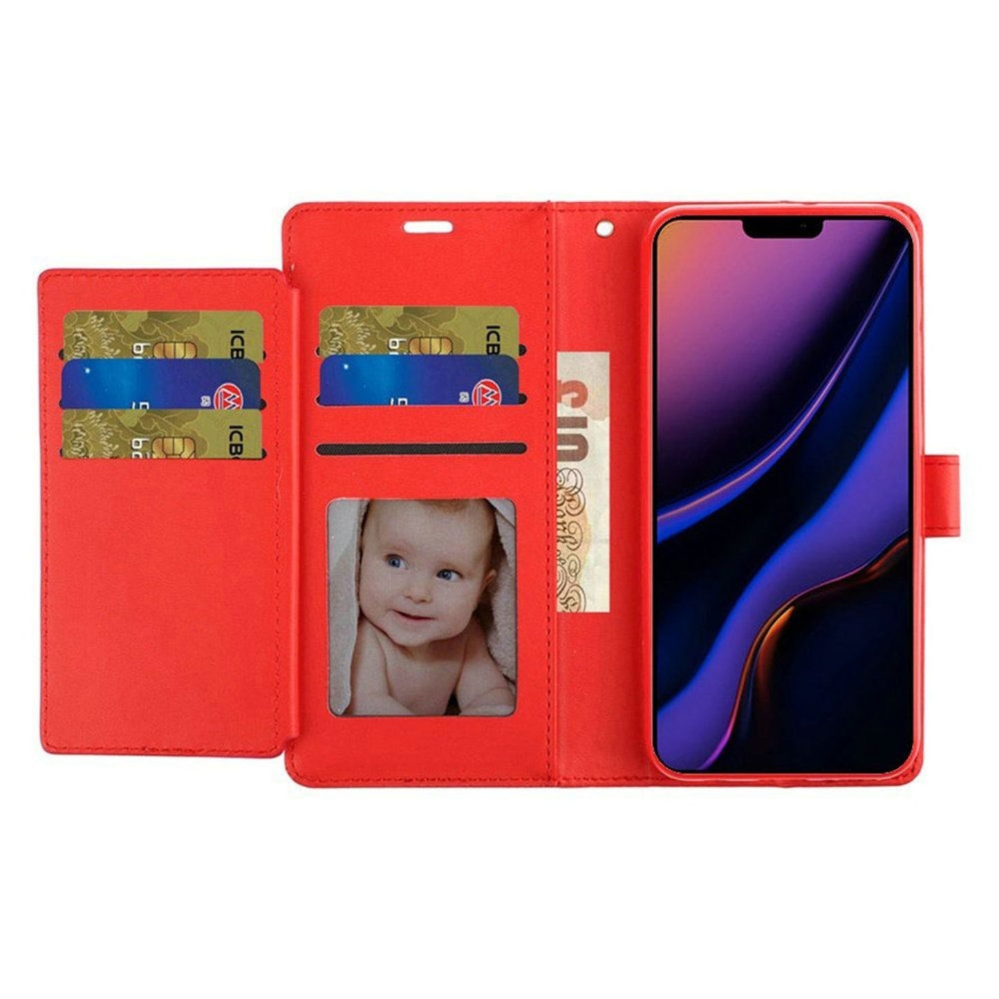 Phone Case for Apple iPhone 16 Pro Wallet Card Holder Leather Grip Shockproof Slim Protective RFID Style Hybrid Durable Everyday Carry Cover