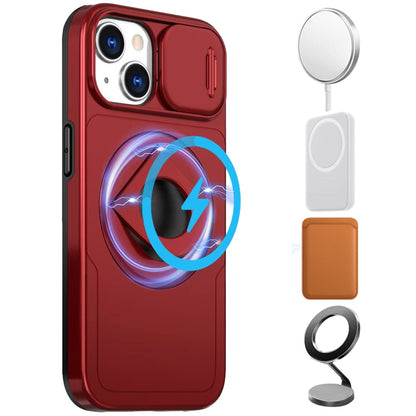 For Apple iPhone 12 /12 Pro Full Coverage with Camera Window, Magnetic Circle, Rotatable Ring Stand, MagSafe Compatible, Shockproof Hybrid Protectiv Case Cover