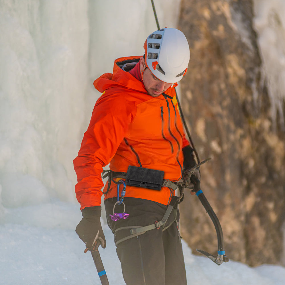 For Apple iPhone 16 (6.1") Universal Phone Holder Horizontal PU Leather with Credit Card Money Slot, Belt Clip Holster Loops Carrying M Pouch [Black]