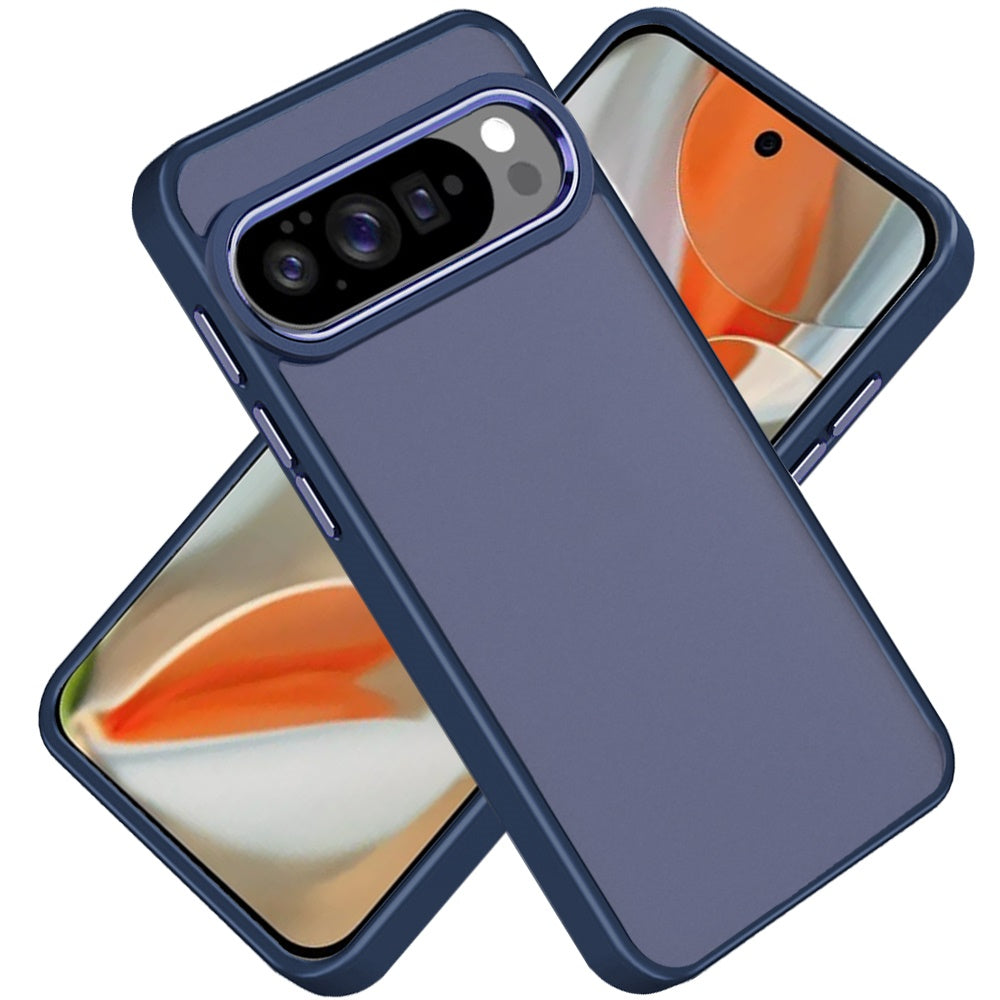 For Google Pixel 10 Pro XL Slim Fit Hybrid Transparent Thick Acrylic with Metal Buttons Frame Protective Hard PC + TPU Shockproof Case Cover