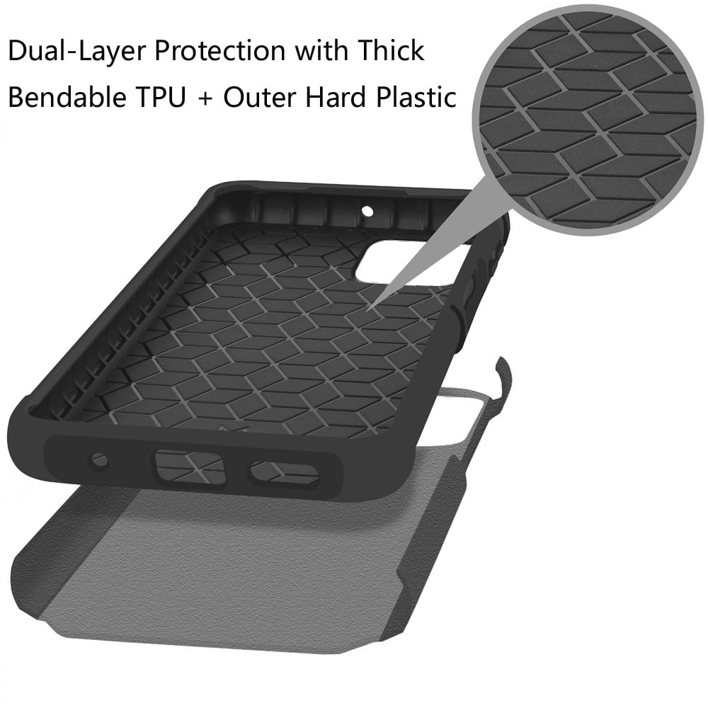 For TCL Revvl 7 PRO 5G Tough Hybrid Magnetic Mount Friendly Shock Protection Durable Grip Includes Tempered Glass Case Cover