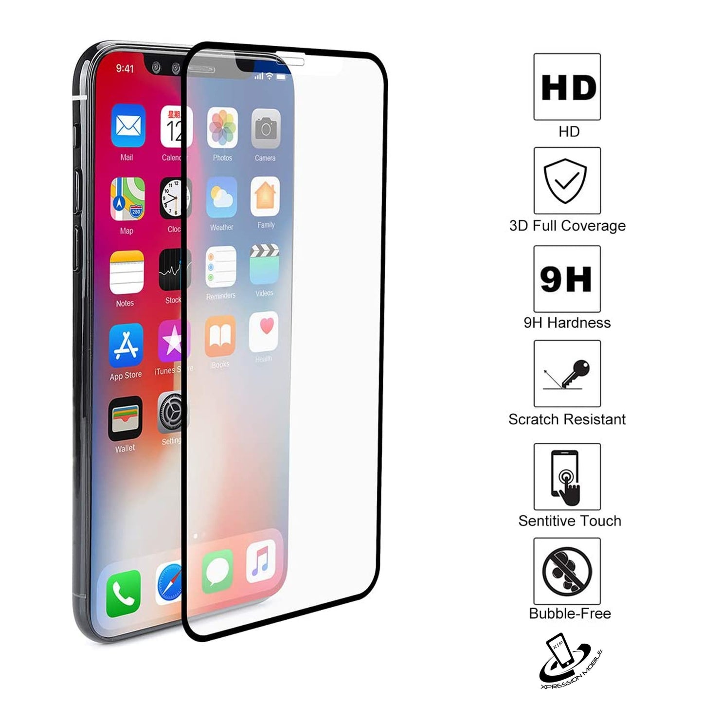 For Apple iPhone 14 /13 Tempered Glass Screen Protector, Black Edge HD Clear, Scratch Resistant, Anti-Fingerprint, Easy Install, 9H Hardness Protector Clear Black