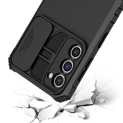 For Samsung Galaxy S22+ / S22 Plus Hybrid Hard PC & TPU Rubber Shockproof with Kickstand & Covered Camera Protection Case Cover Black