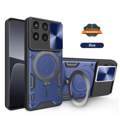 For Motorola Moto G Stylus 5G 2025 Hybrid Shockproof with Magnetic Ring Stand, Compatible with Magsafe & Sliding Camera Lens Protector Case Cover