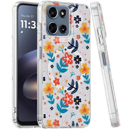 Phone Case for Motorola Moto G Play 5G 2026 Shockproof Dual Layer TPU IMD Print Rugged Anti-Slip Grip Drop Protection Scratch Resistant Slim Fit Glossy Floral Heart Aesthetic Cover
