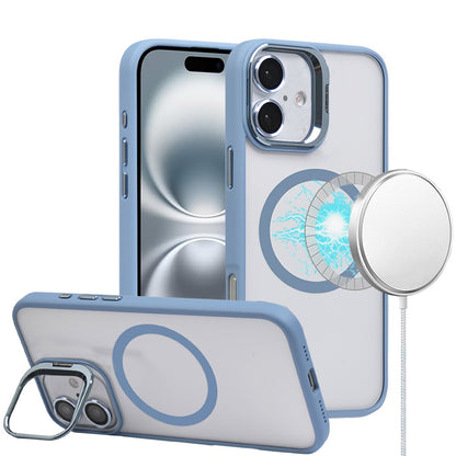 For Apple iPhone 16 (6.1") Hybrid Magnetic Cool Case with Camera Stand Fits MagSafe Accessories Shockproof Case Cover