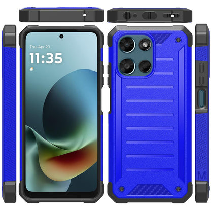 For Motorola Moto G Play 5G 2026 Tough Lined Design Hybrid Shockproof Protective Rugged TPU Hard PC with Durable Grip Case Cover