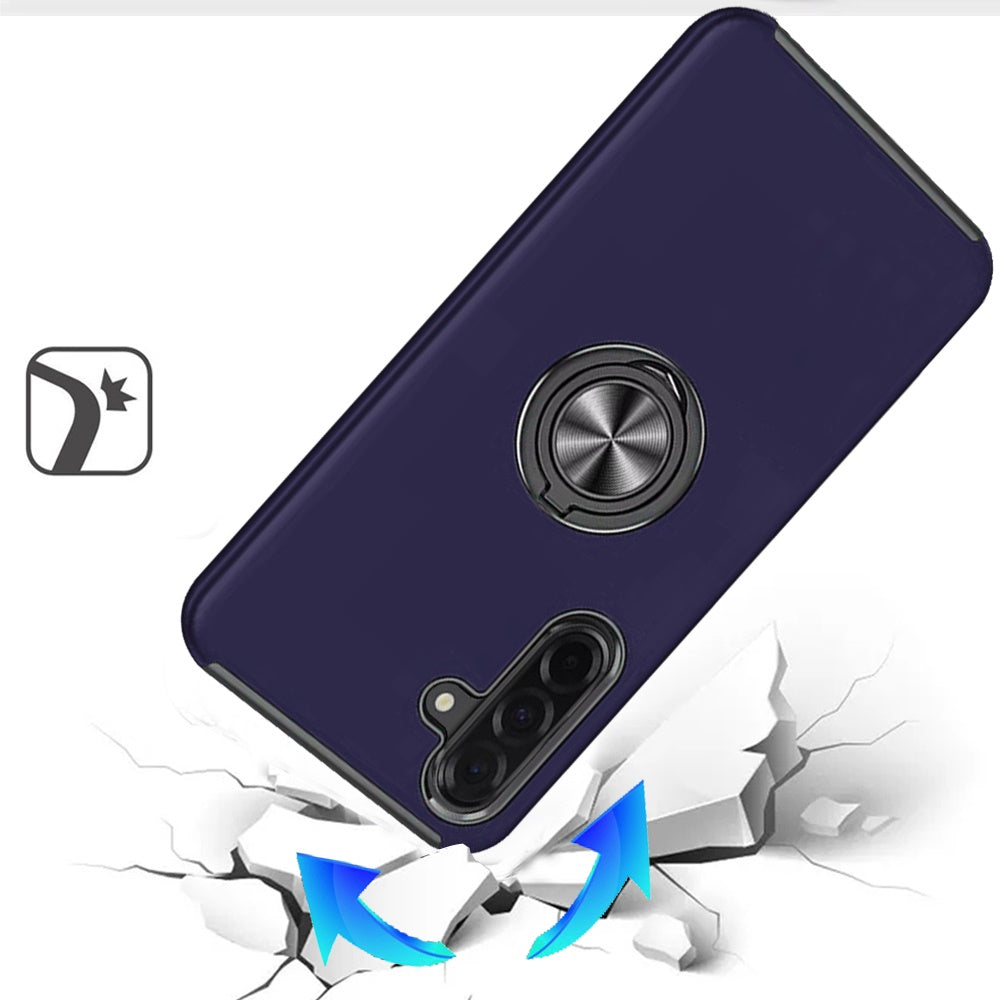 For Samsung Galaxy A37 Hybrid 360 Degree Rotatable Metal Invisible Ring Stand Holder Slim Fit Magnetic Car Mount Shockproof Case Cover