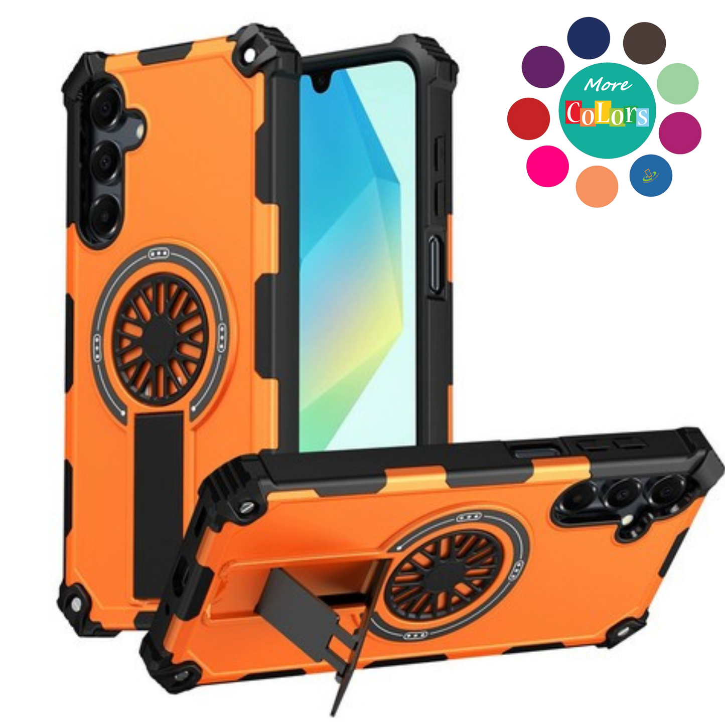 For Samsung Galaxy A17 5G Magnetic Circle Kickstand Hybrid Shockproof Protection with Secure Grip and MagSafe Compatible Design Case Cover