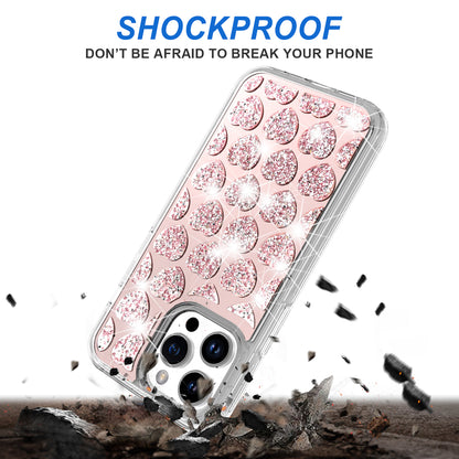 For Apple iPhone 17 Pro Max Sparkly 3D Design Diamond Shockproof Protective Bling Glitter Rhinestone Hybrid Skin PC & TPU Case Cover