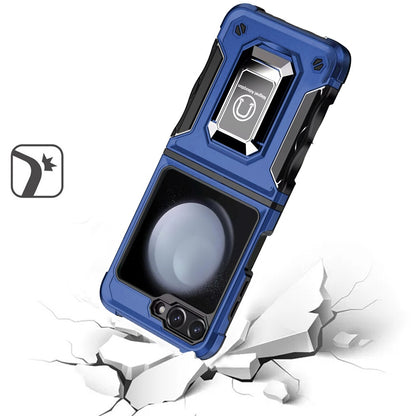 For Samsung Galaxy Z Flip 7 FE Hybrid Stand Magnetic Ring Holder Kickstand Heavy Duty Rugged Drop Silicone & Hard PC Shockproof Case Cover