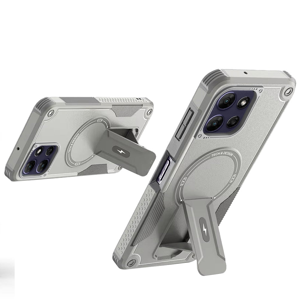 Phone Case for Motorola Moto G Power 5G 2026 /2025 Magnetic Kickstand Rugged Shockproof Armor Grip Anti Slip Heavy Duty Protective Matte Stand Hybrid Cover