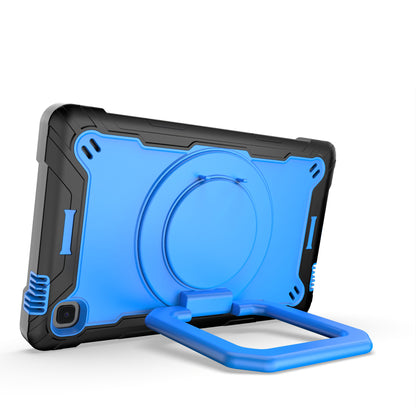 For Tough Hybrid 3 in 1 Case with 180° Rotating Kickstand, Adjustable Shoulder Strap, Shockproof TPU Rubber PC Black / Blue Tablet Case Cover