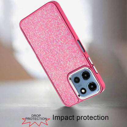 Phone Case for Motorola Moto G Play 5G 2026 Crystal Glass Bling Diamond Metallic Edge Shockproof Durable Protective Clear Hybrid Stylish Premium Design Cover