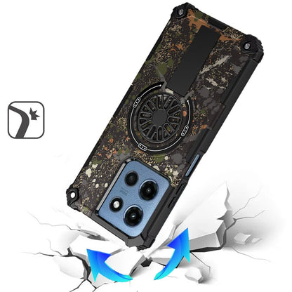Phone Case for Motorola Moto G 5G 2026 / 2025 Stylish Design Magnetic Car Mount Friendly Hybrid Rugged Grip Shockproof Kickstand Textured Armor Durable Cover Natural Splash Paint