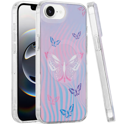 For Apple iPhone 17E /16E Stylish Pattern Fashion IMD Printed Design TPU Double Layer Slim Shockproof with Magnetic Back Case Cover