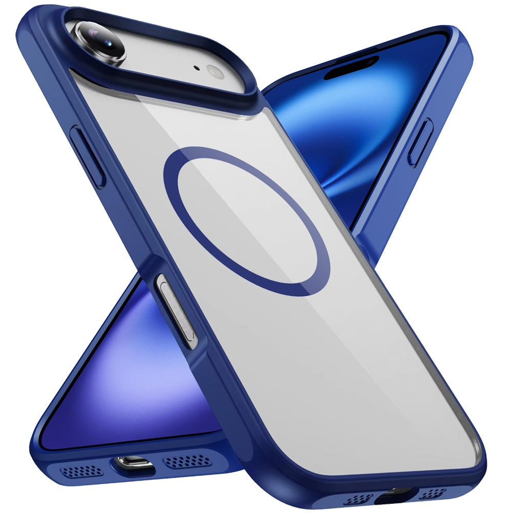 For Apple iPhone 17 AIR Magnetic Circle HQ Transparent Clear TPU Thick 2.0mm Frame Hybrid Shockproof Protector Case Cover