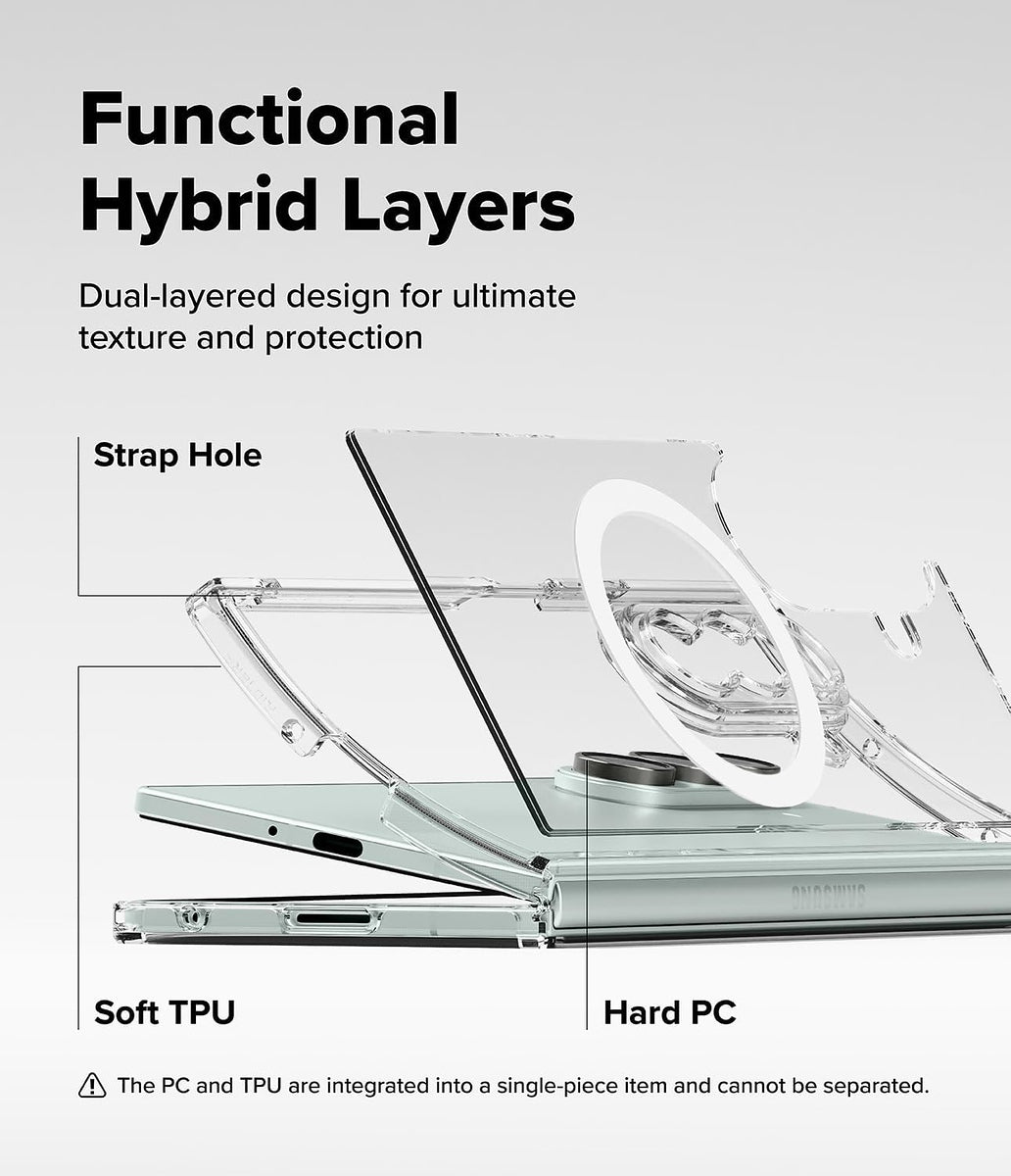 For Samsung Galaxy Z Fold 7 Hybrid Clear Case Compatible with MagSafe Shockproof Protective Transparent Back, Slim Fit, Wireless Charging Ready Case Cover Clear
