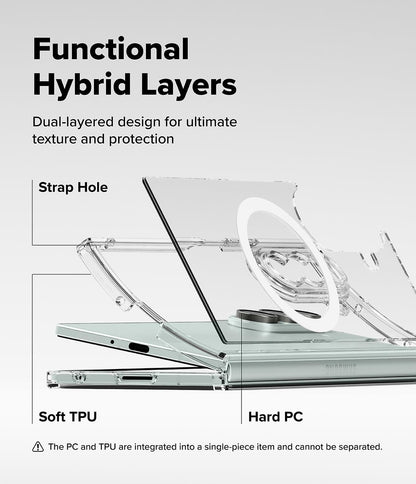 For Samsung Galaxy Z Fold 7 Hybrid Clear Case Compatible with MagSafe Shockproof Protective Transparent Back, Slim Fit, Wireless Charging Ready Case Cover Clear