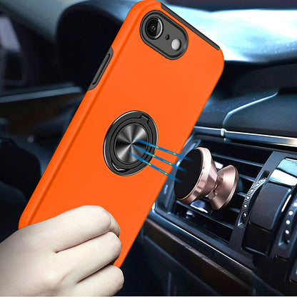 Phone Case for Apple iPhone 17E /16E Invisible Ring Stand Shockproof Anti Slip Durable Grip Protective Hybrid Fit Magnetic Car Mount Holder Cover Cosmic Orange