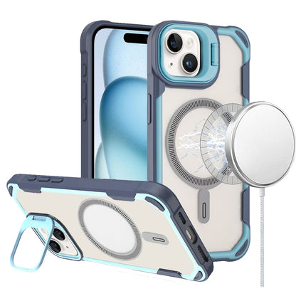 For Apple iPhone 14 /13 Magnetic Circle Hybrid with Camera Stand, Compatible with MagSafe, Shockproof Protective Case Cover