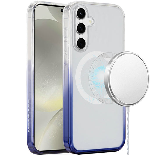 For Samsung Galaxy S25 /S24 Transparent Two Tone Gradiant Magnetic Space [Compatible with Magsafe] Hybrid Shockproof Protective Case Cover