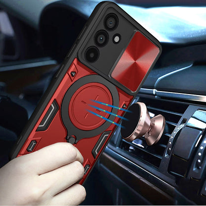 For Samsung Galaxy S25 FE /S25 Fan Edition Hybrid Magnetic 360° Ring Kickstand, MagSafe Compatible, Durable Full Camera Lens Protection Case Cover